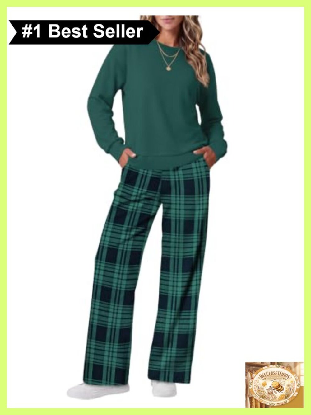 Women's 2-Piece Sweatsuit Set Long Sleeve Crewneck Wide Leg Lounge Tracksuit